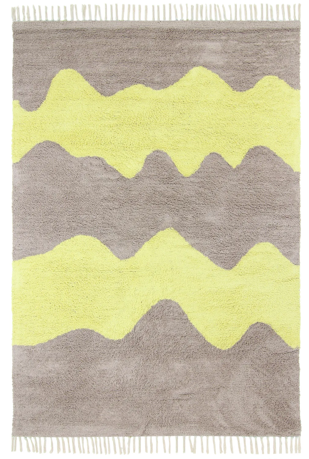 Shaggy rugs - Amira Natural Cotton Shaggy (taupe/yellow)