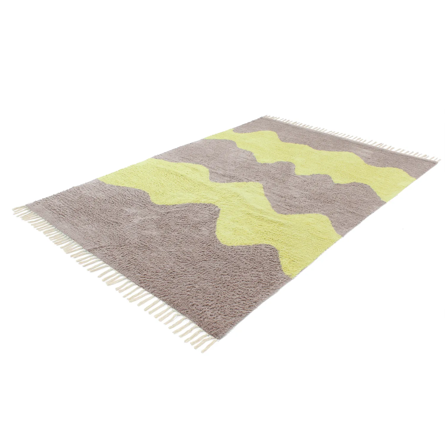 Shaggy rugs - Amira Natural Cotton Shaggy (taupe/yellow)