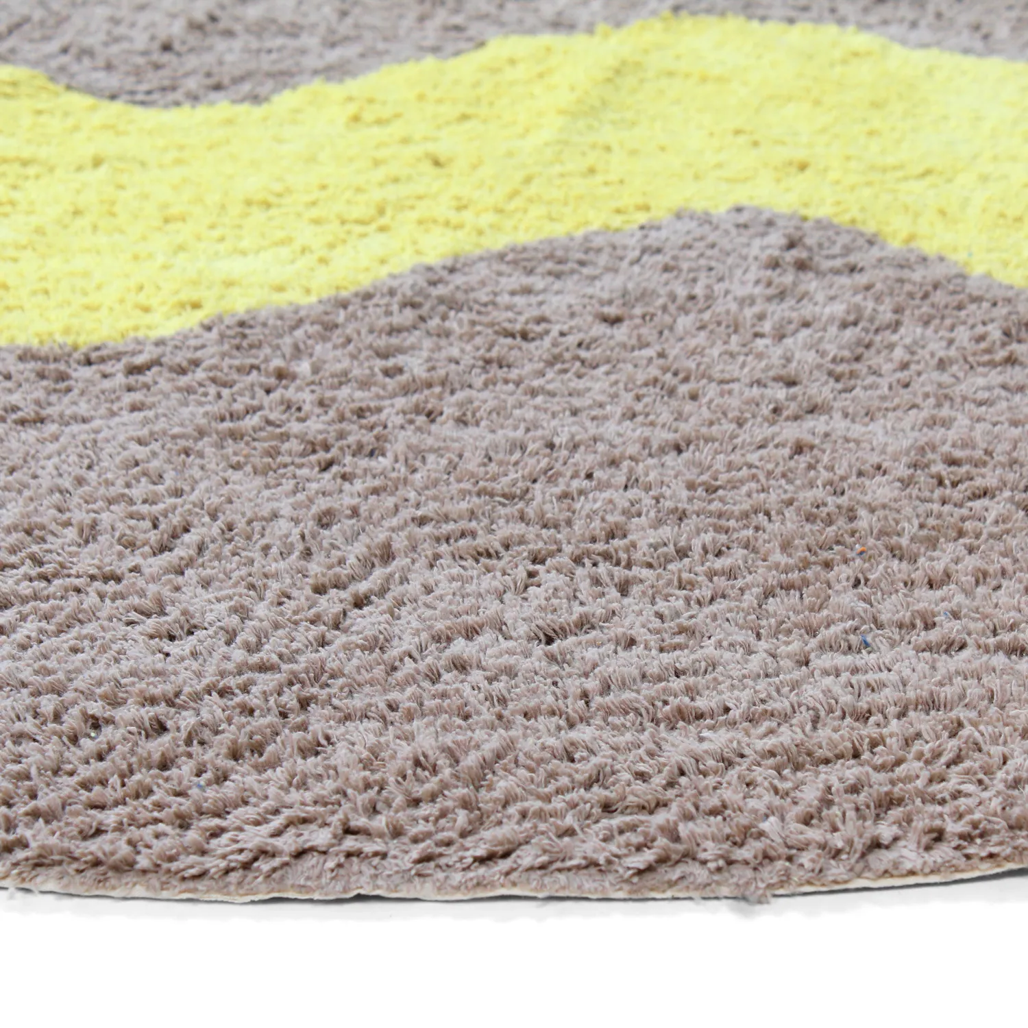 Round rug - Amira Natural Cotton Shaggy (taupe/yellow)