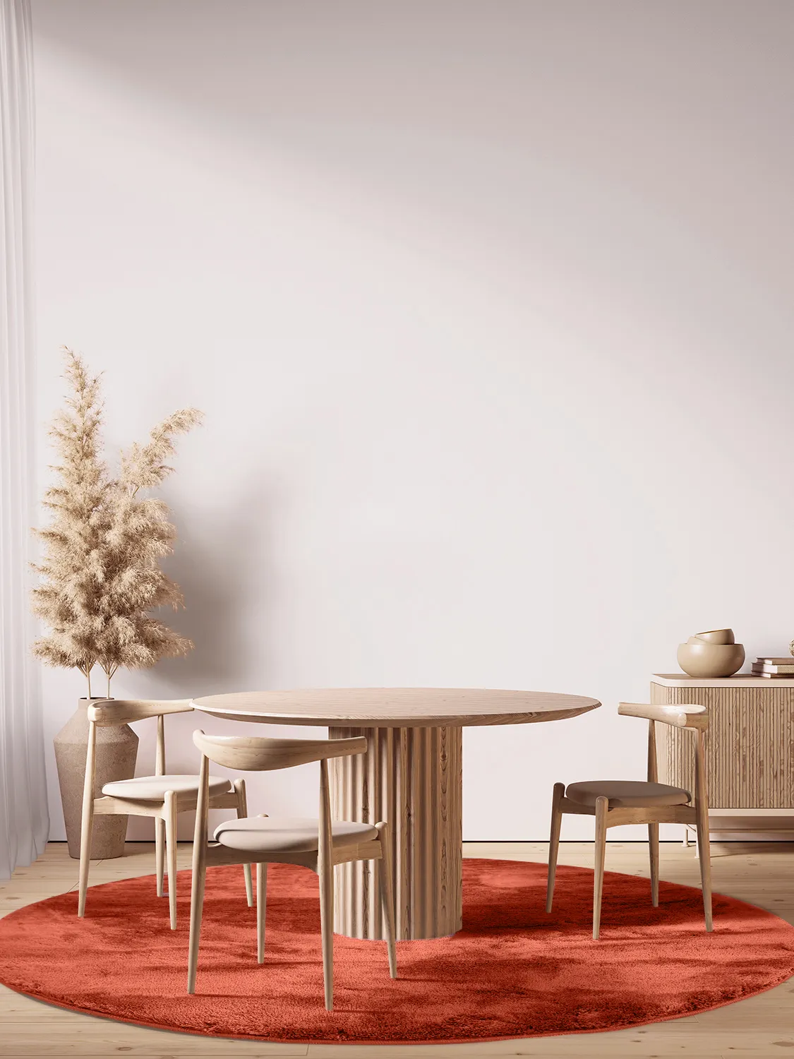 Round rugs - Aranga Super Soft Fur (red)