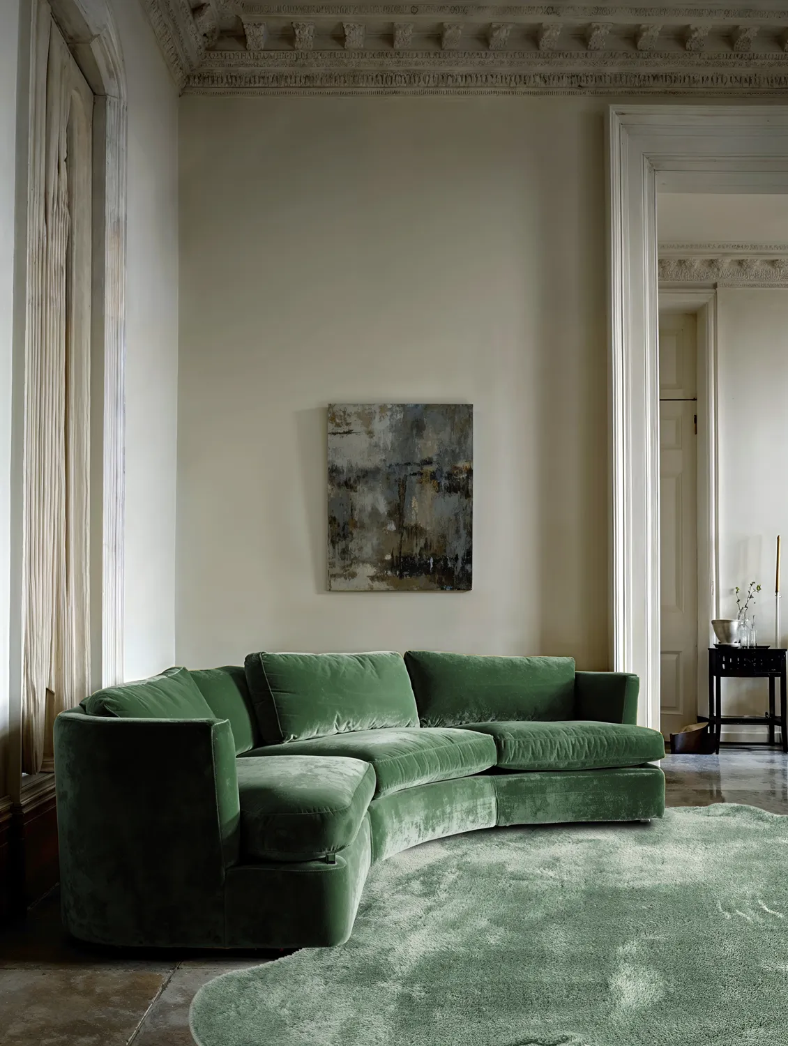 Wavy Shaggy Rug - Aranga Super Soft Fur (green)