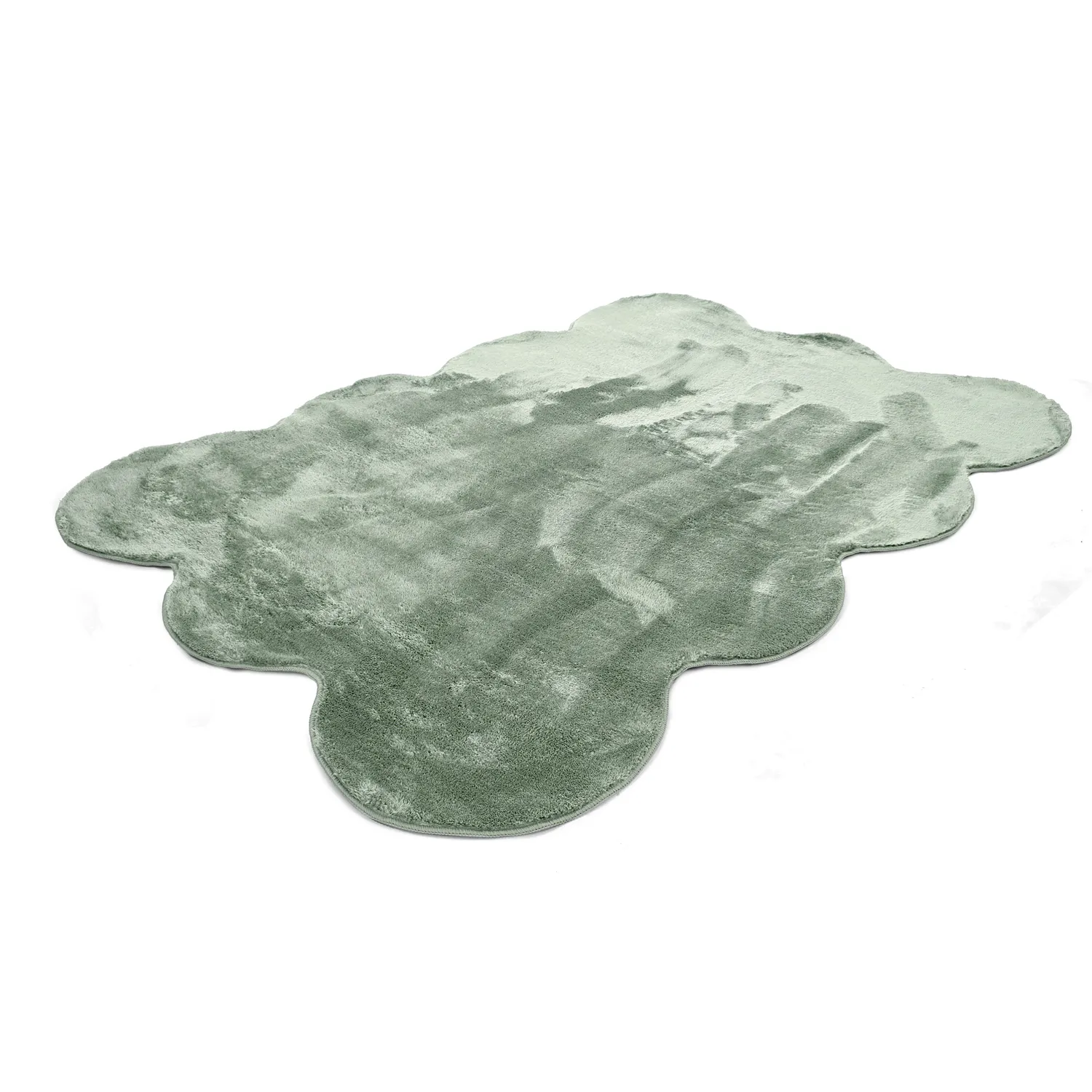 Wavy Shaggy Rug - Aranga Super Soft Fur (green)