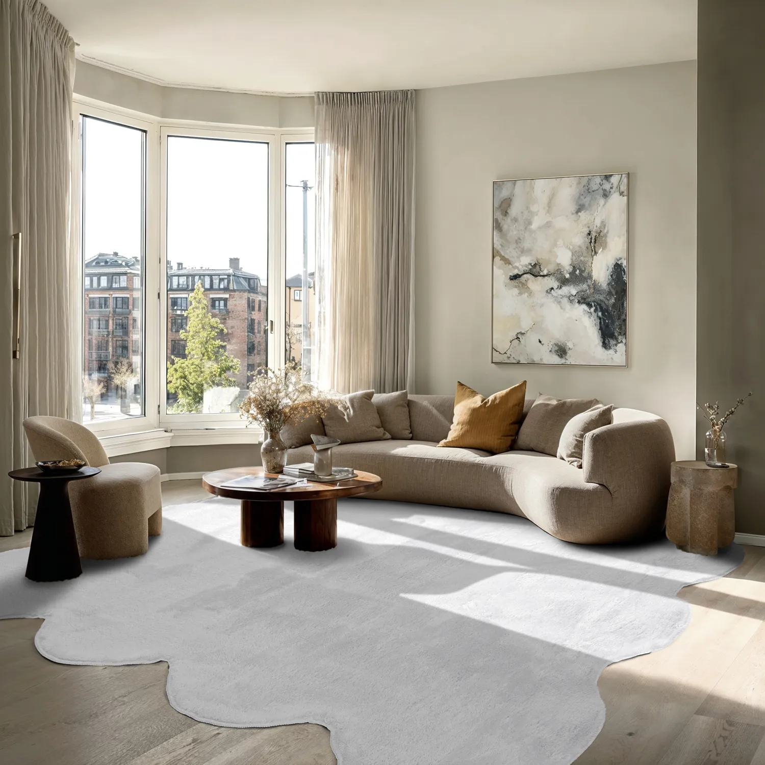 Wavy Shaggy Rug - Aranga Super Soft Fur (white)