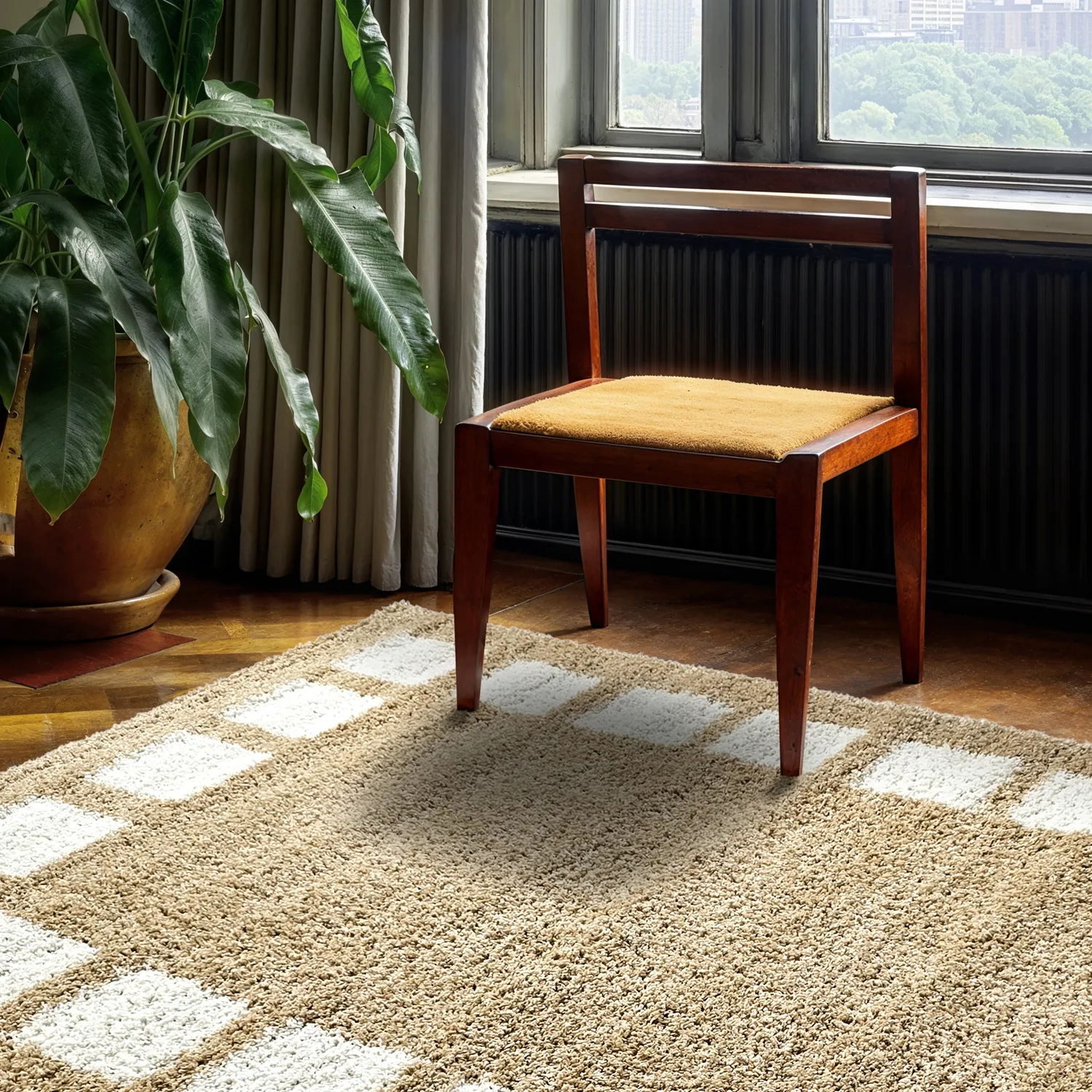 Shaggy rugs - Asilah (beige/white)