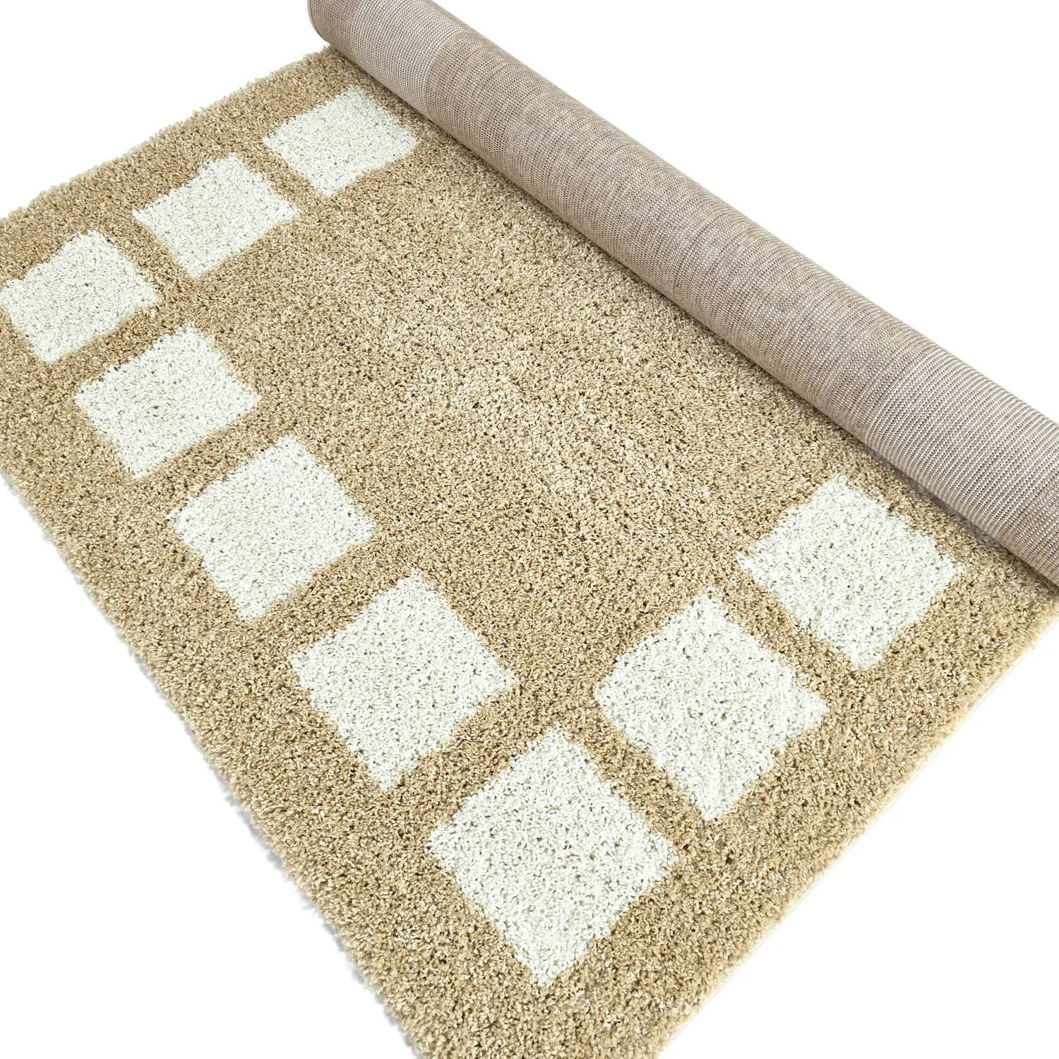 Shaggy rugs - Asilah (beige/white)