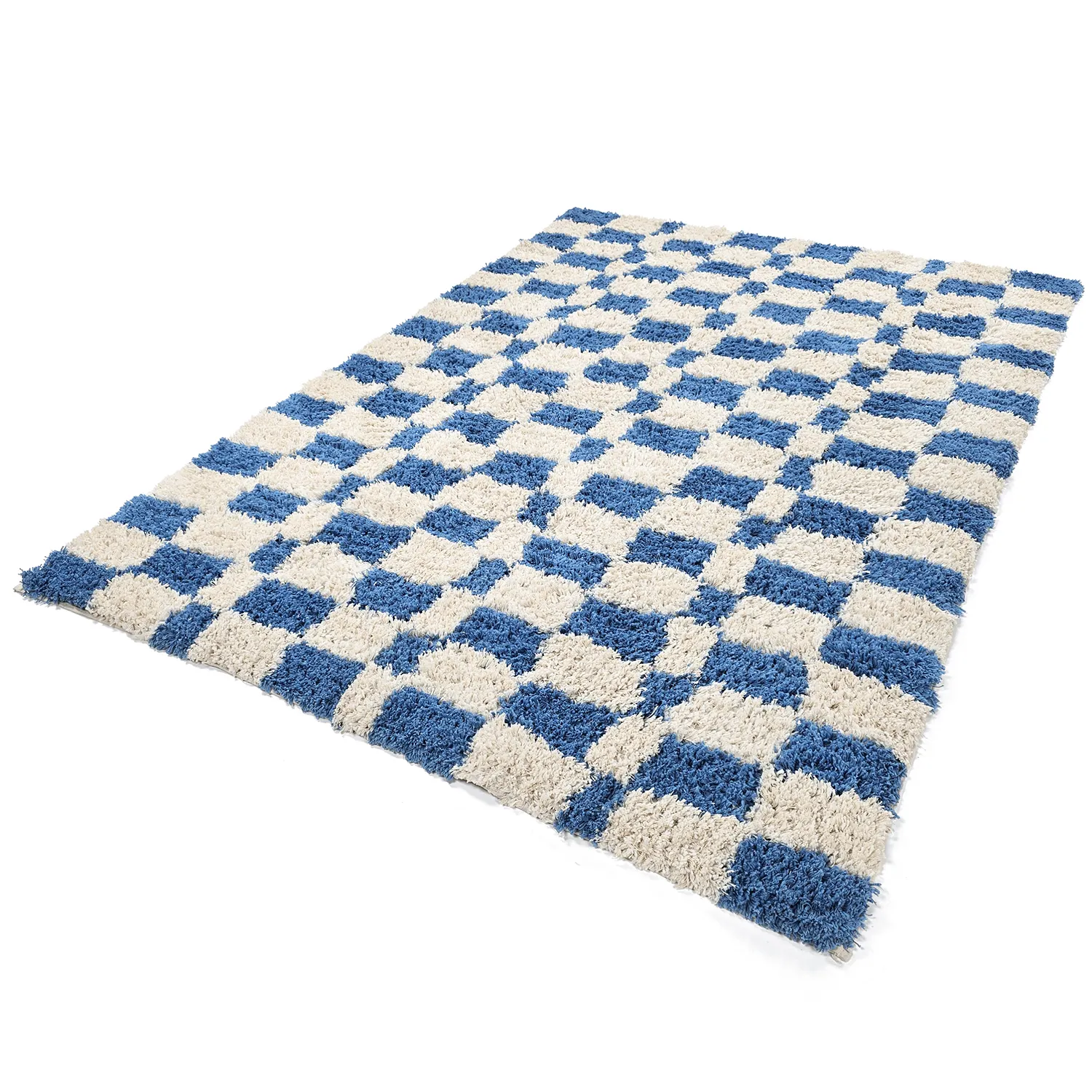 Shaggy rugs - Atrani Natural Cotton Shaggy (blue)