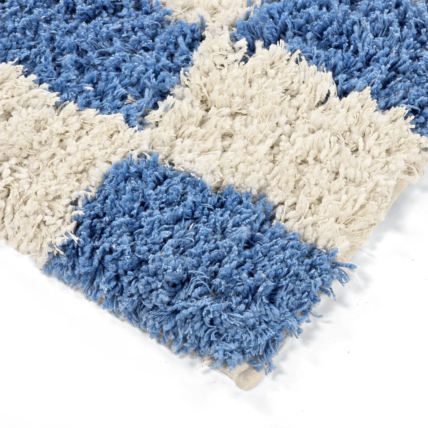 Shaggy rugs - Atrani Natural Cotton Shaggy (blue)