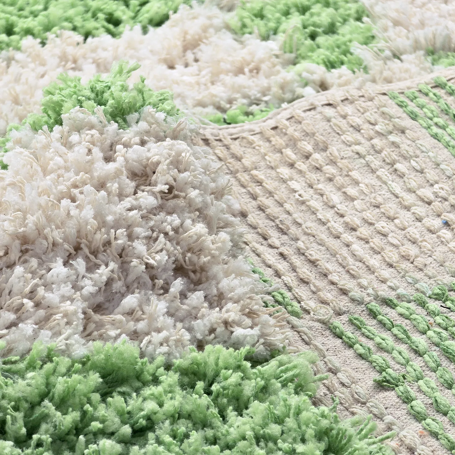 Shaggy rugs - Atrani Natural Cotton Shaggy (green)