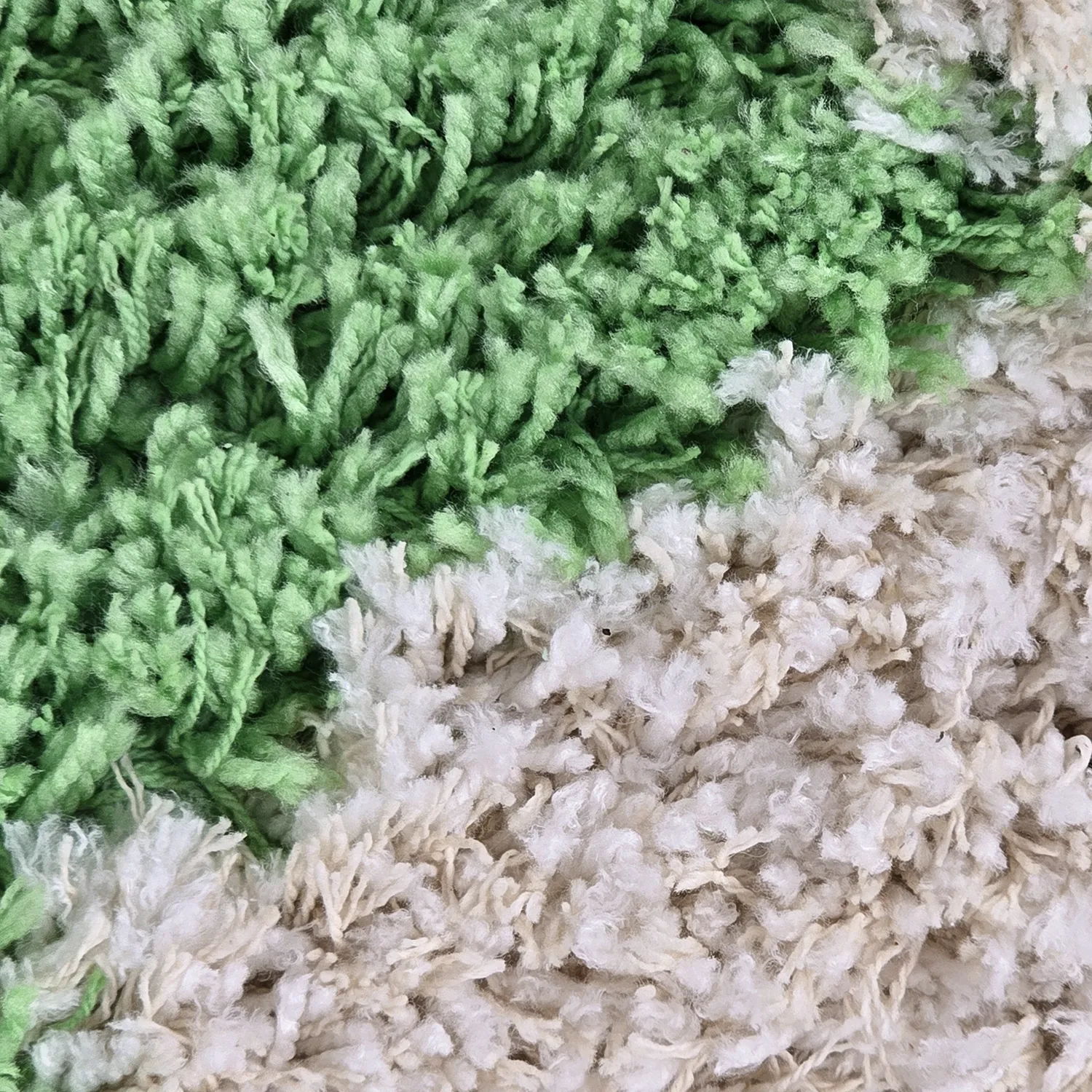 Shaggy rugs - Atrani Natural Cotton Shaggy (green)