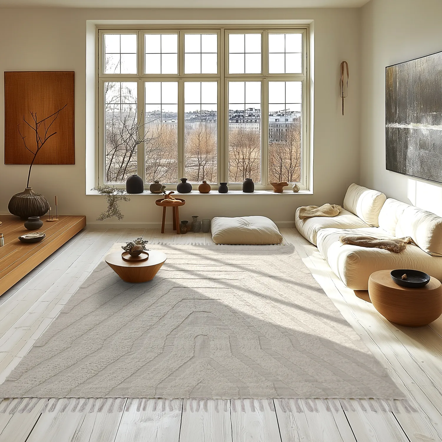 Shaggy rugs - Callista Natural Cotton Shaggy (beige)