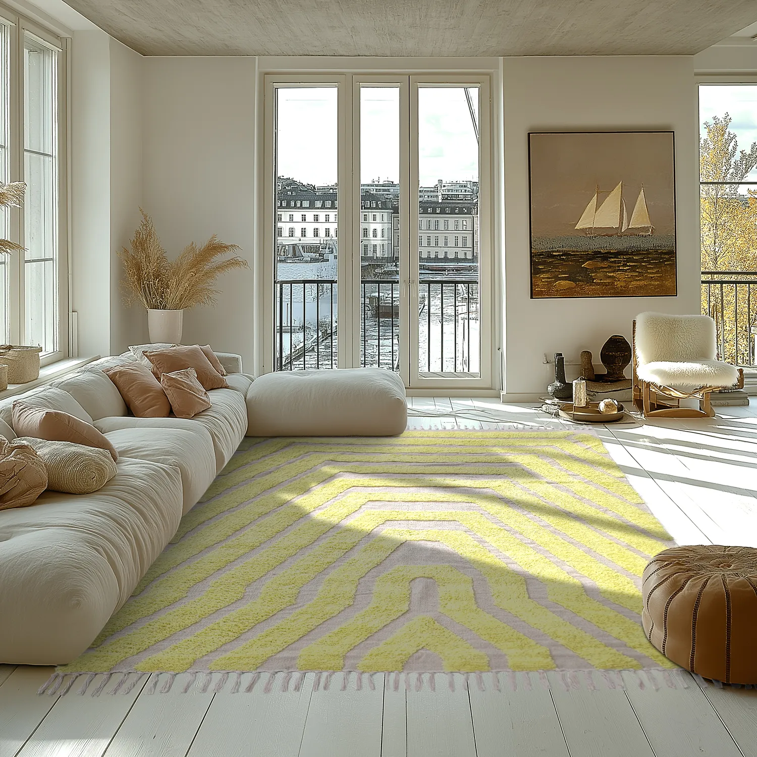 Shaggy rugs - Callista Natural Cotton Shaggy (yellow)