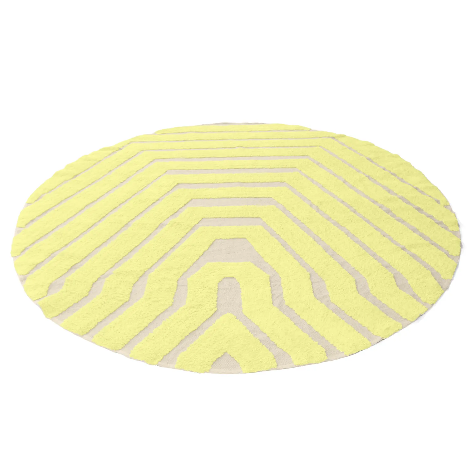 Round rug - Callista Natural Cotton Shaggy (yellow)