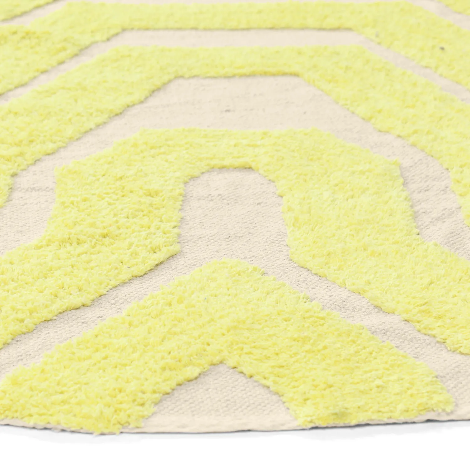 Round rug - Callista Natural Cotton Shaggy (yellow)
