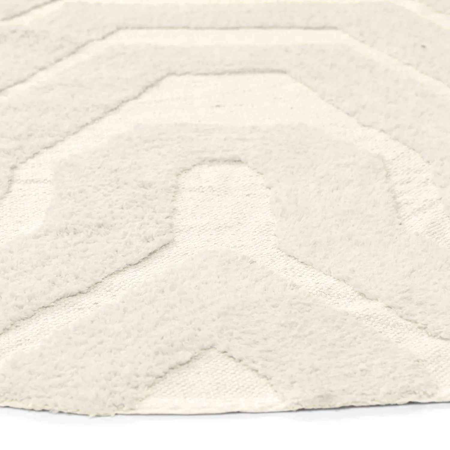 Round rug - Callista Natural Cotton Shaggy (beige)