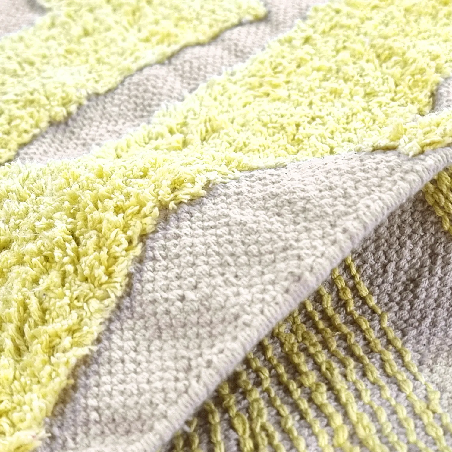 Round rug - Callista Natural Cotton Shaggy (yellow)