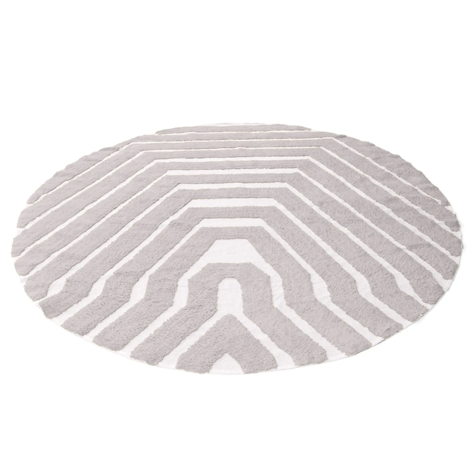 Round rug - Callista Natural Cotton Shaggy (taupe)