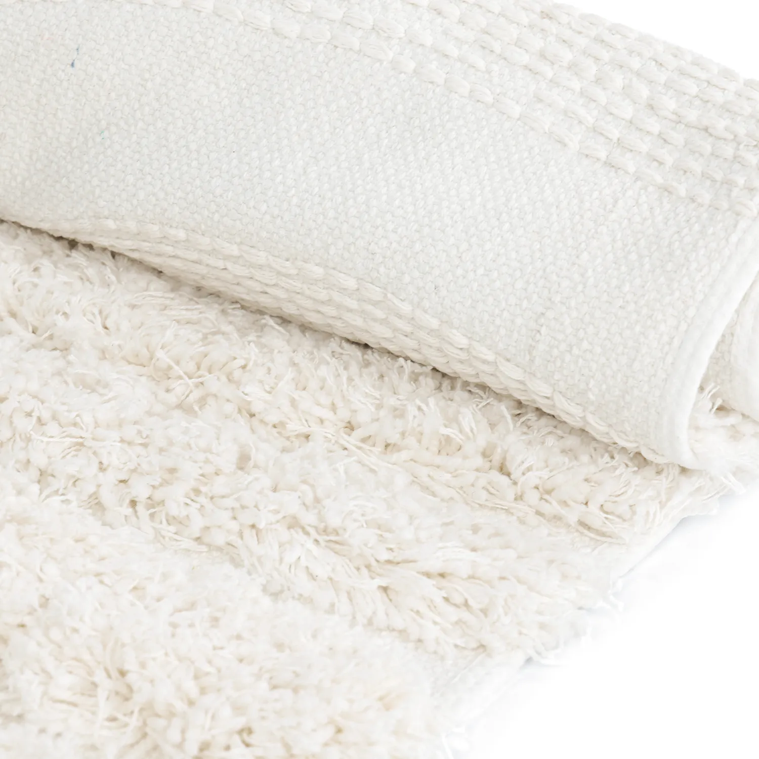 Shaggy rugs - Cazorla Natural Cotton Shaggy (off-white)