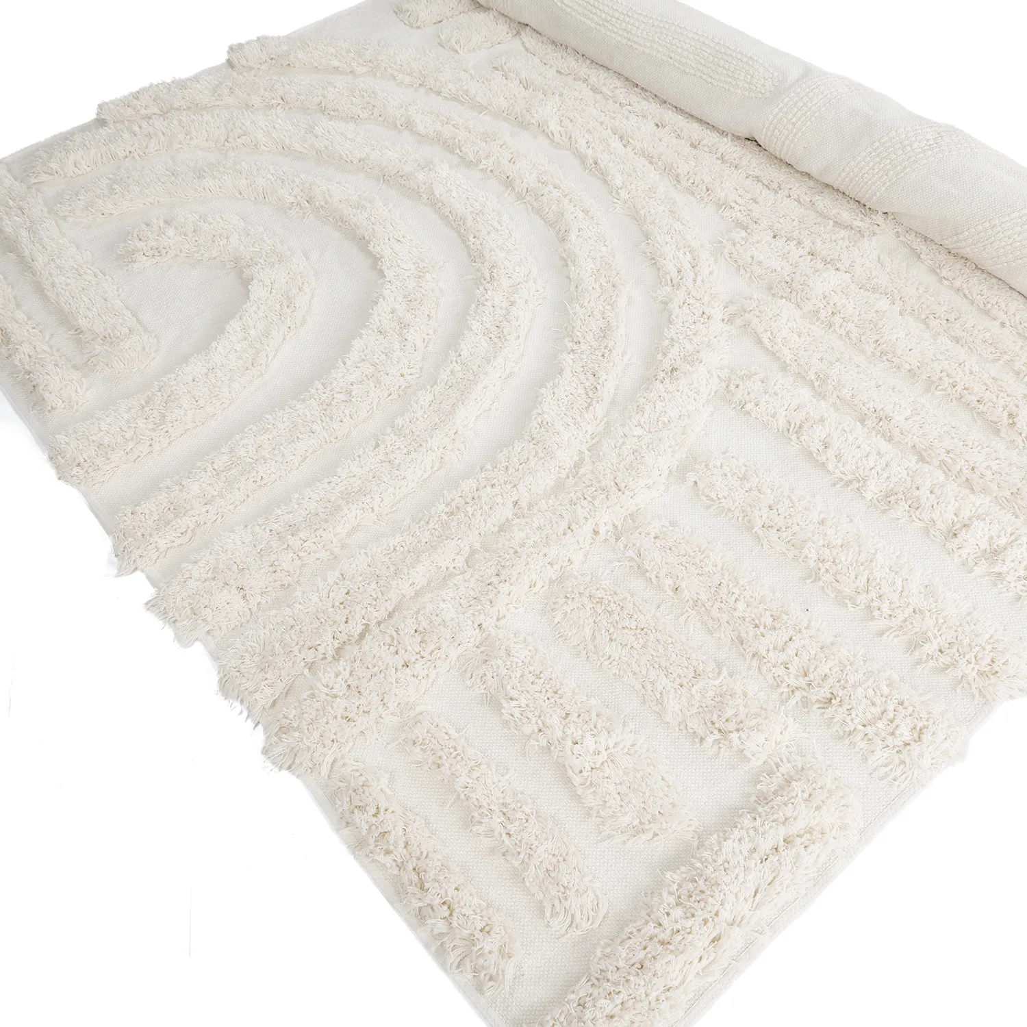 Shaggy rugs - Cazorla Natural Cotton Shaggy (off-white)