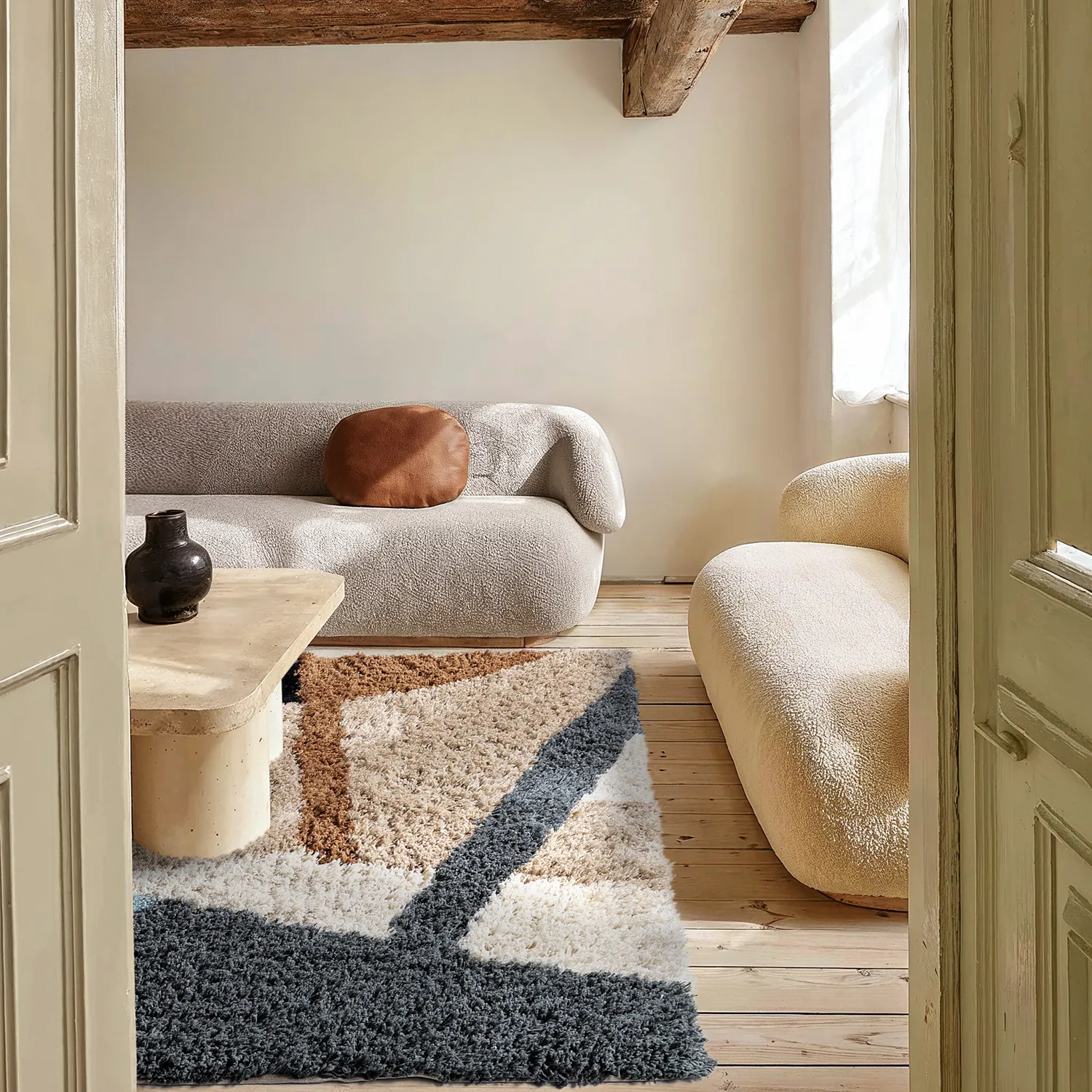Shaggy rugs - Cefalu Natural Cotton Shaggy (multi)