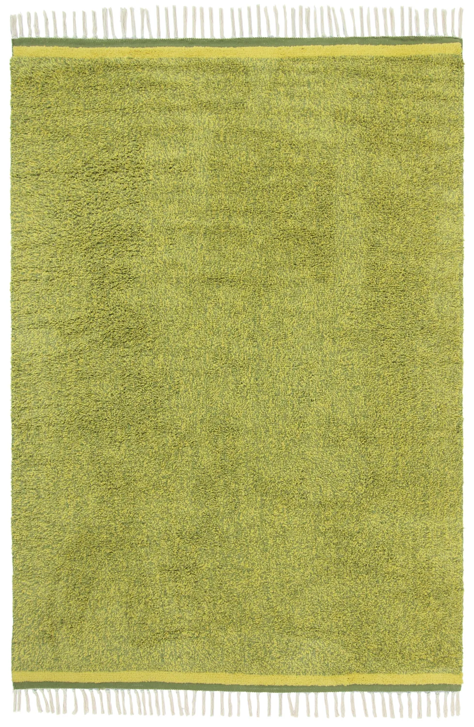 Shaggy rugs - Celina Natural Cotton Shaggy (green/yellow)