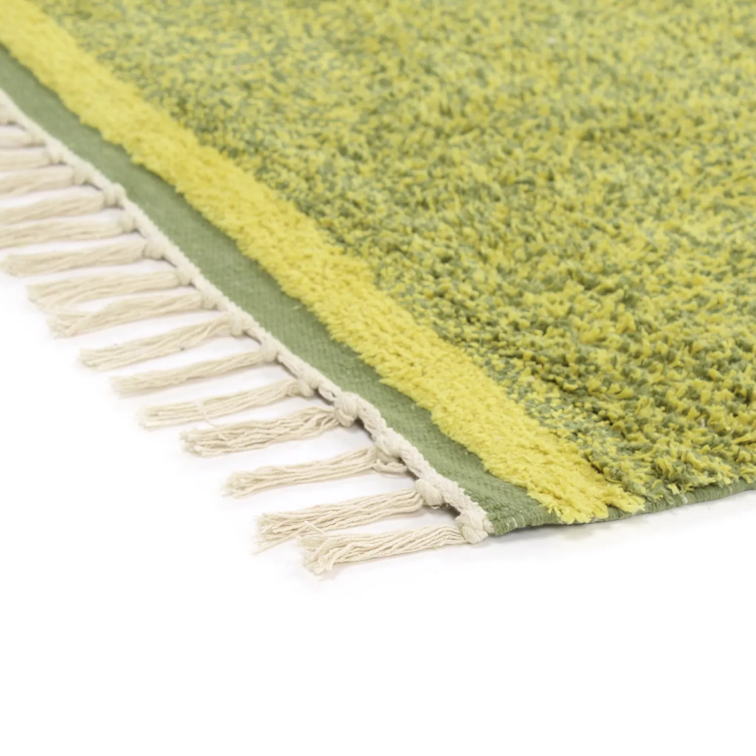 Shaggy rugs - Celina Natural Cotton Shaggy (green/yellow)