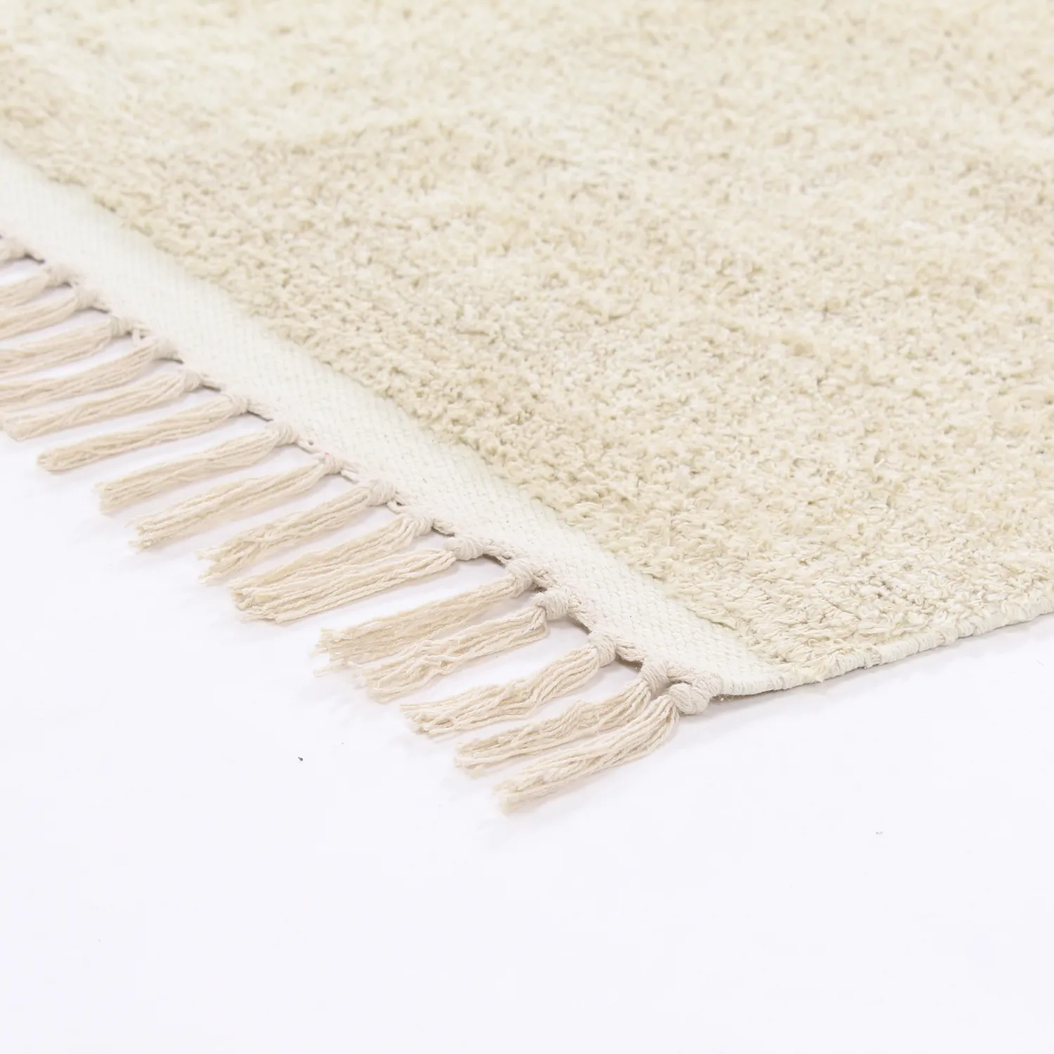 Shaggy rugs - Celina Natural Cotton Shaggy (off white/beige)