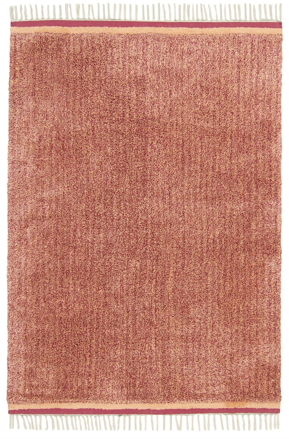 Shaggy rugs - Celina Natural Cotton Shaggy (red)