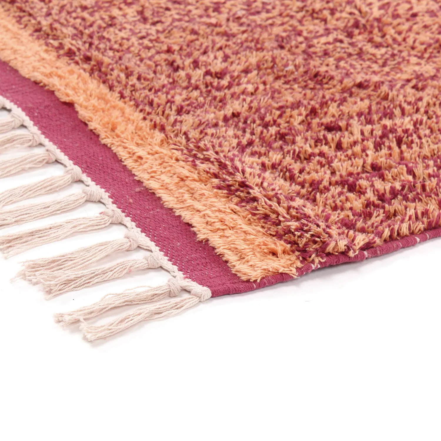 Shaggy rugs - Celina Natural Cotton Shaggy (red)