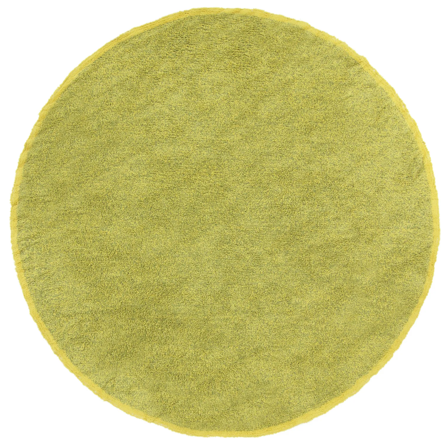 Round rug - Celina Natural Cotton Shaggy (green/yellow)