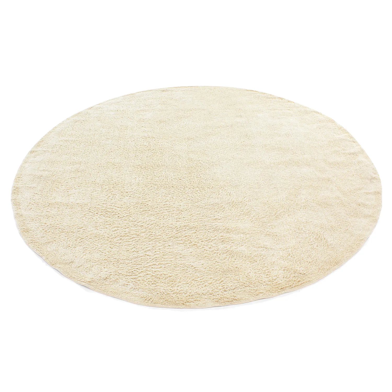 Round rug - Celina Natural Cotton Shaggy (off white/beige)