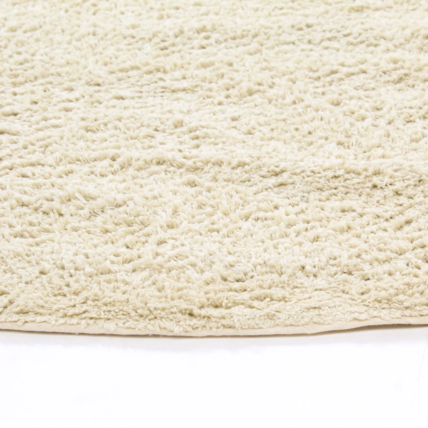 Round rug - Celina Natural Cotton Shaggy (off white/beige)