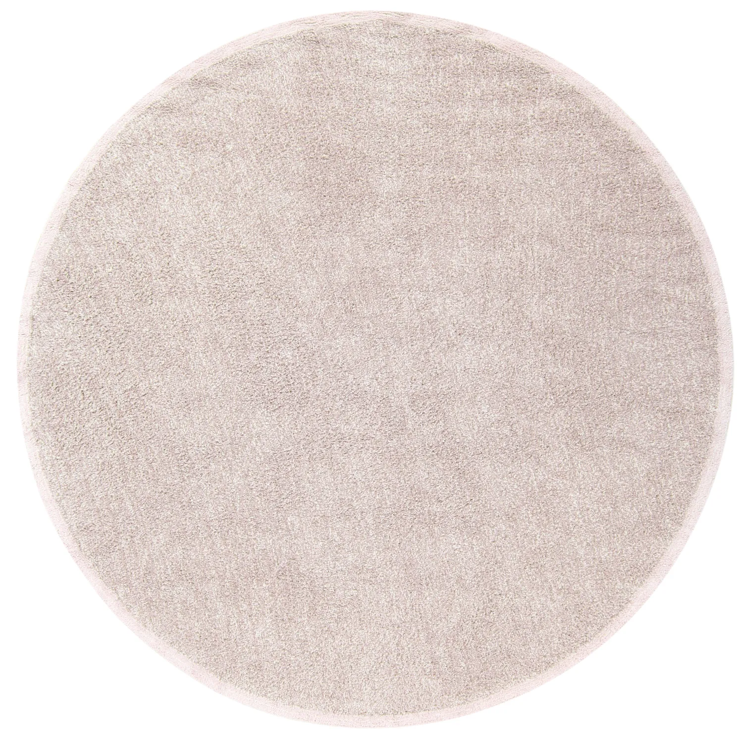 Round rug - Celina Natural Cotton Shaggy (taupe/lavender)