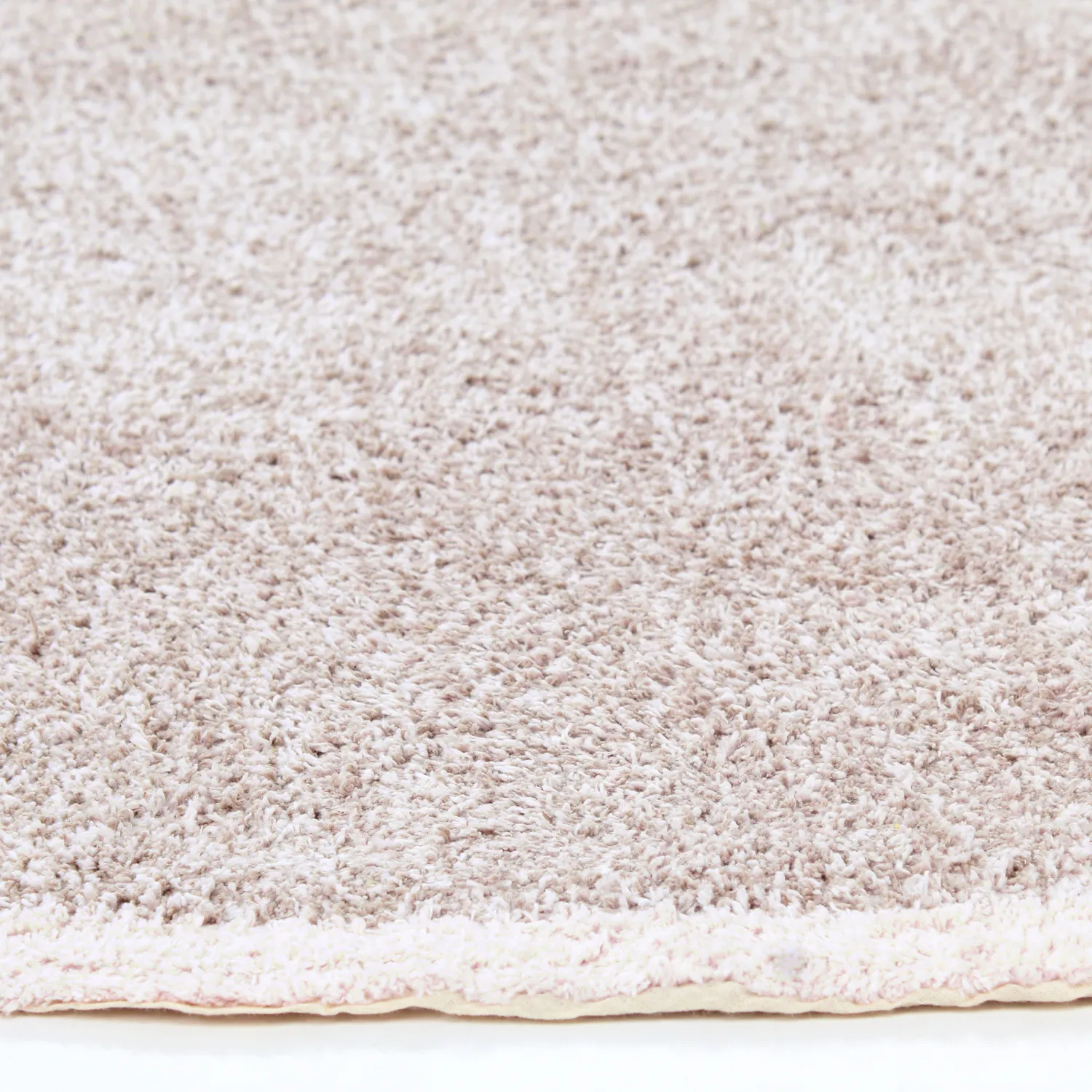 Round rug - Celina Natural Cotton Shaggy (taupe/lavender)