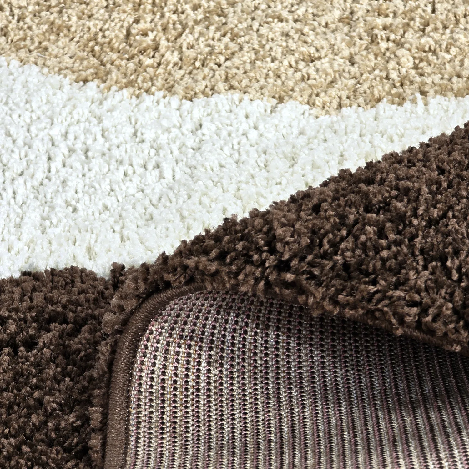 Shaggy rugs - Chiniot (brown/beige/white)