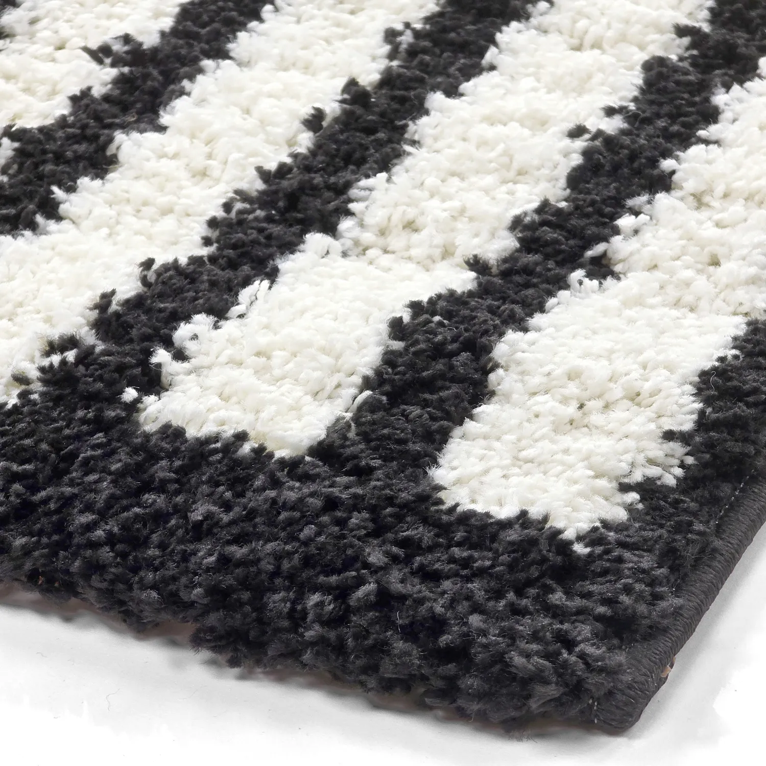 Shaggy rugs - Cluny (white/black)