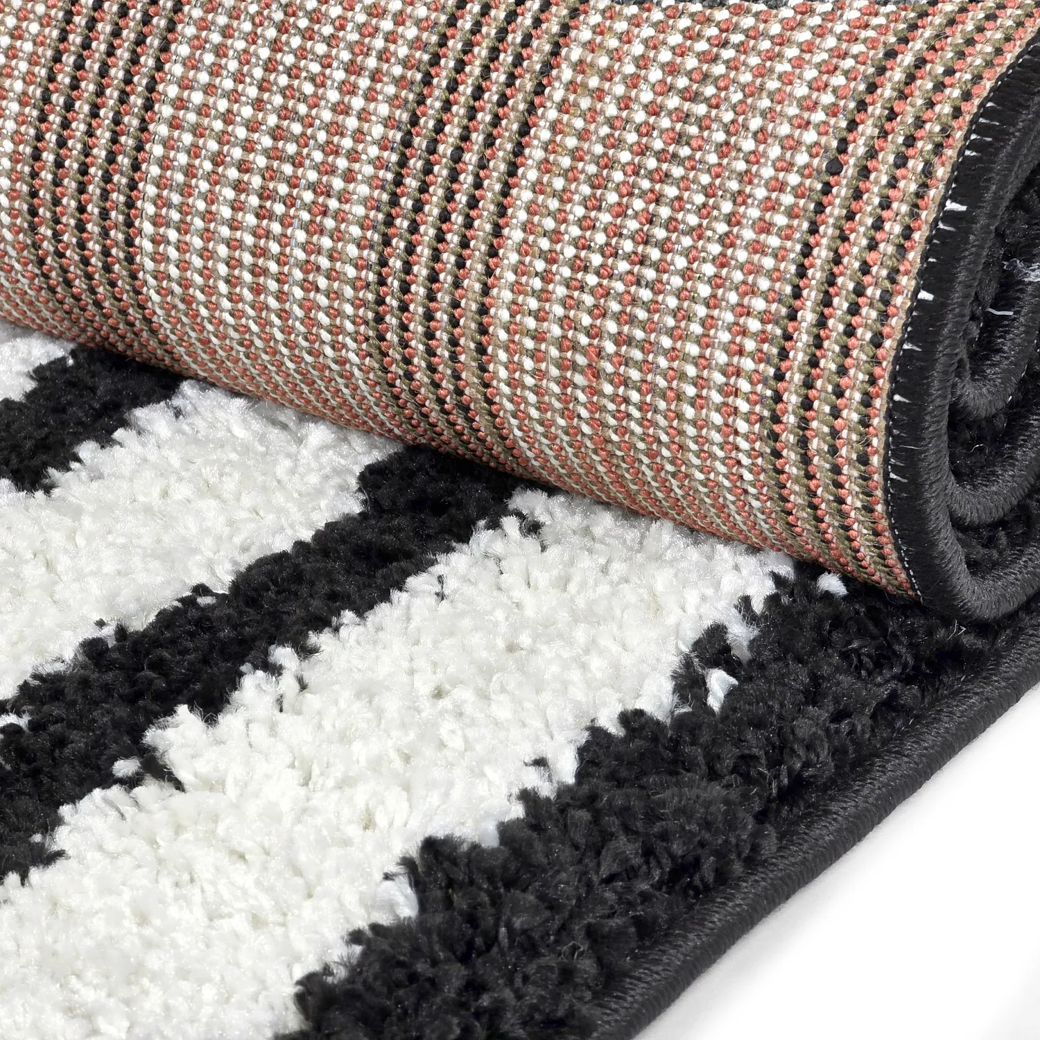 Shaggy rugs - Cluny (white/black)