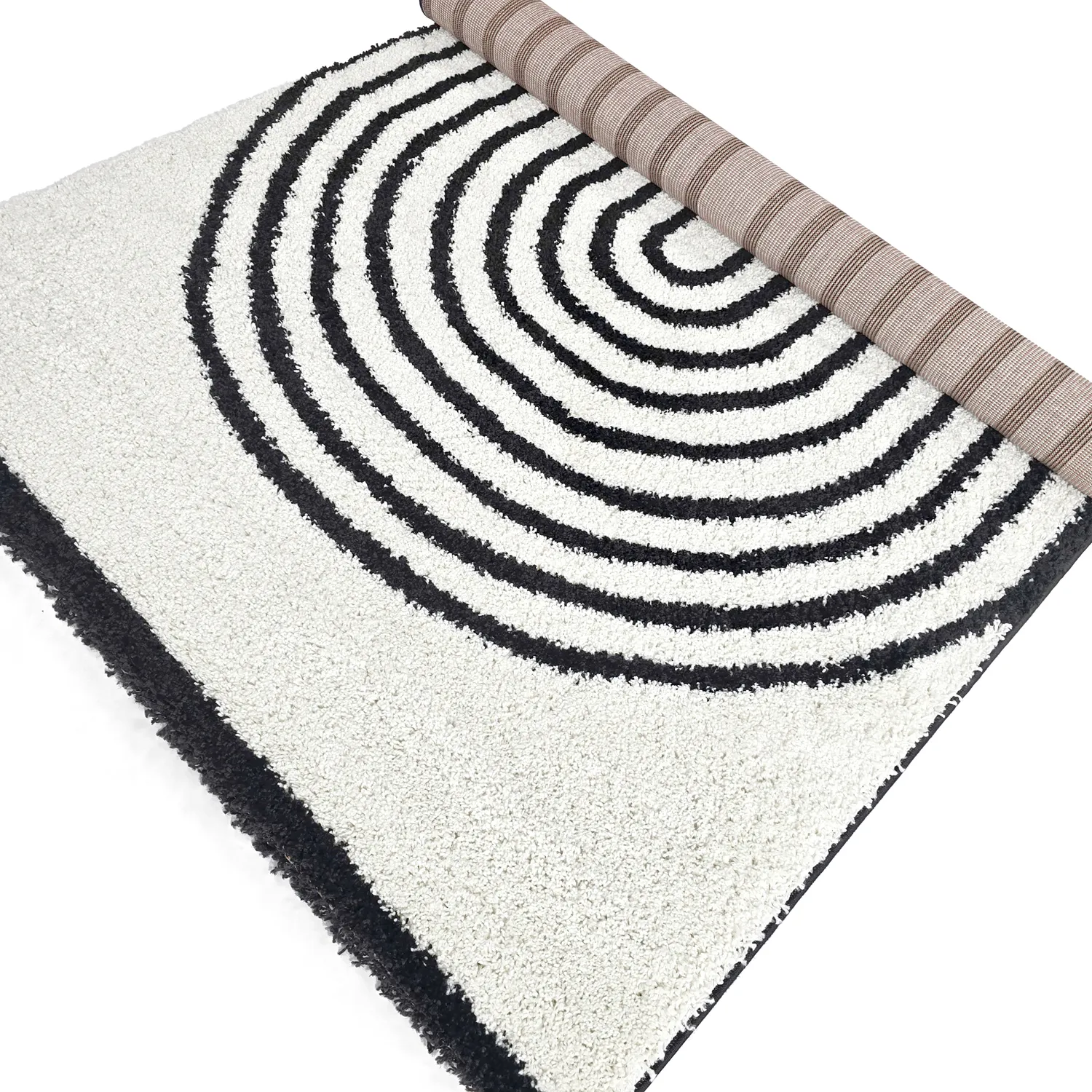 Shaggy rugs - Cluny (white/black)
