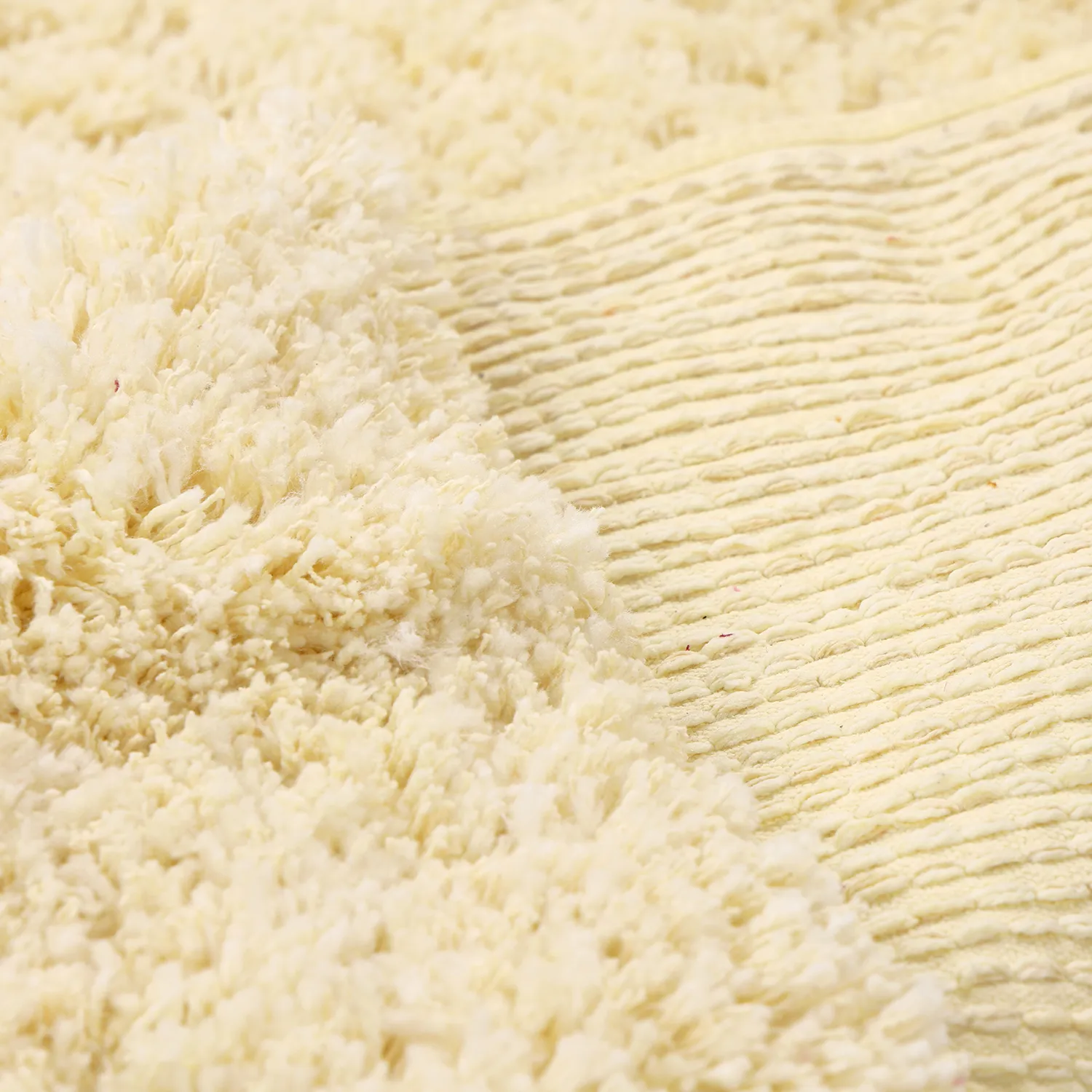 Shaggy rugs - Combarro Solid Cotton Shaggy (light yellow)