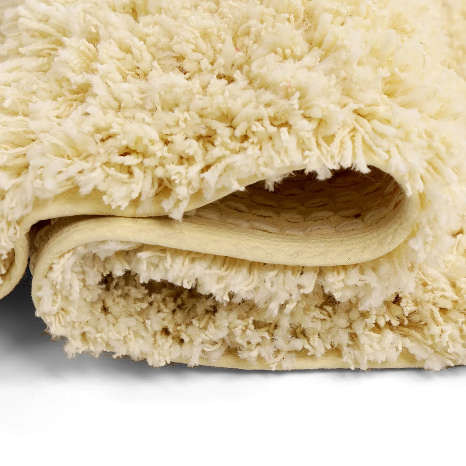 Shaggy rugs - Combarro Solid Cotton Shaggy (light yellow)