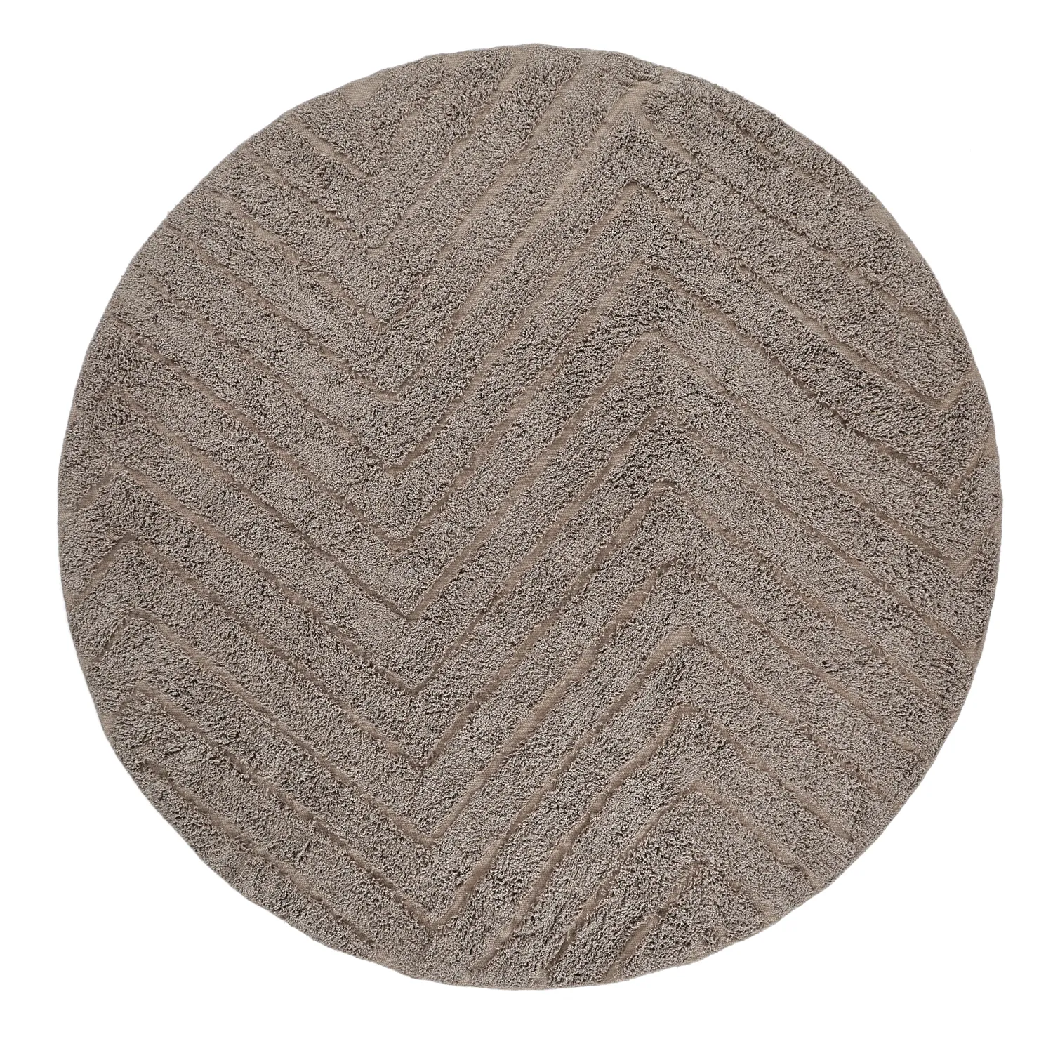 Round rug - Conara Natural Cotton Shaggy (taupe)