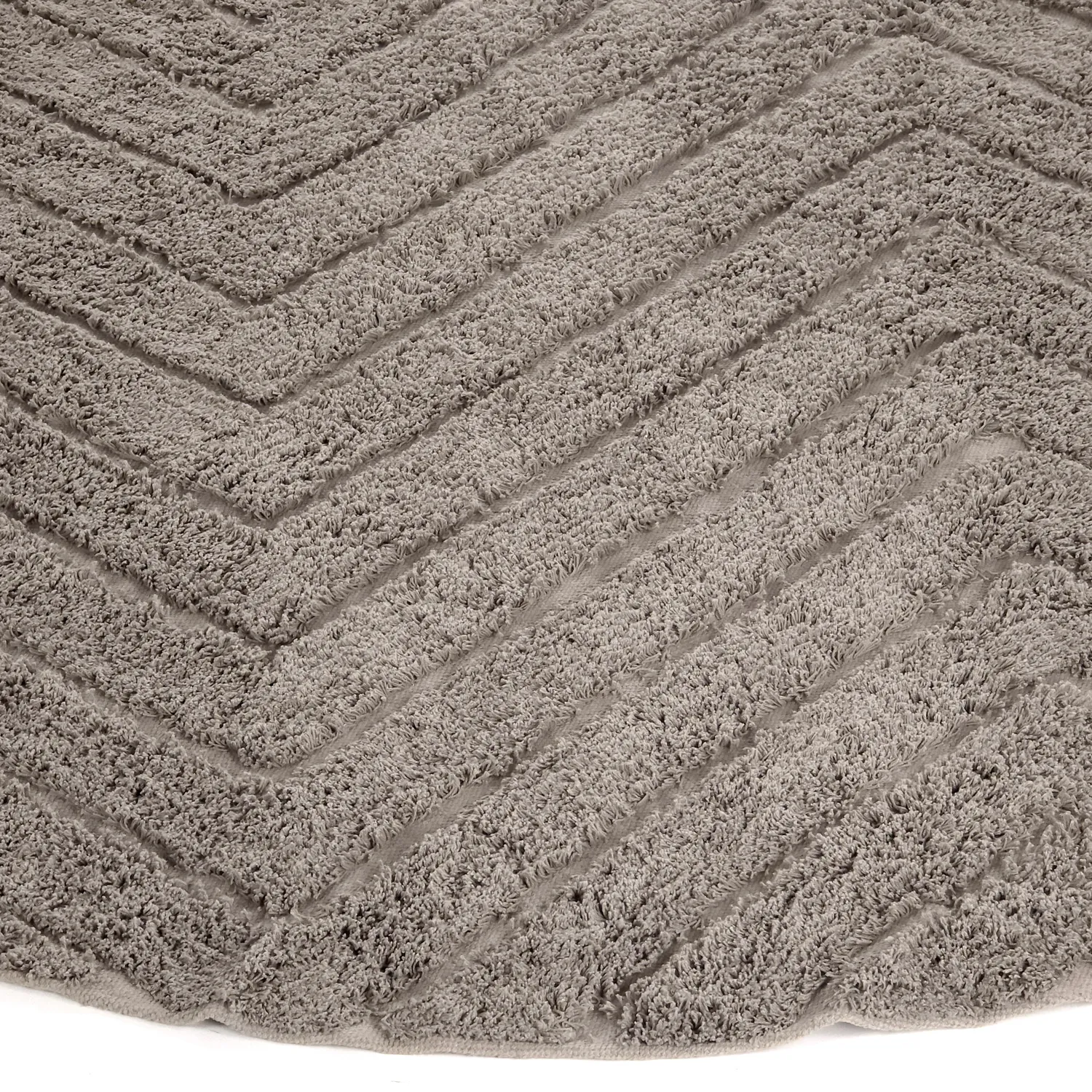 Round rug - Conara Natural Cotton Shaggy (taupe)