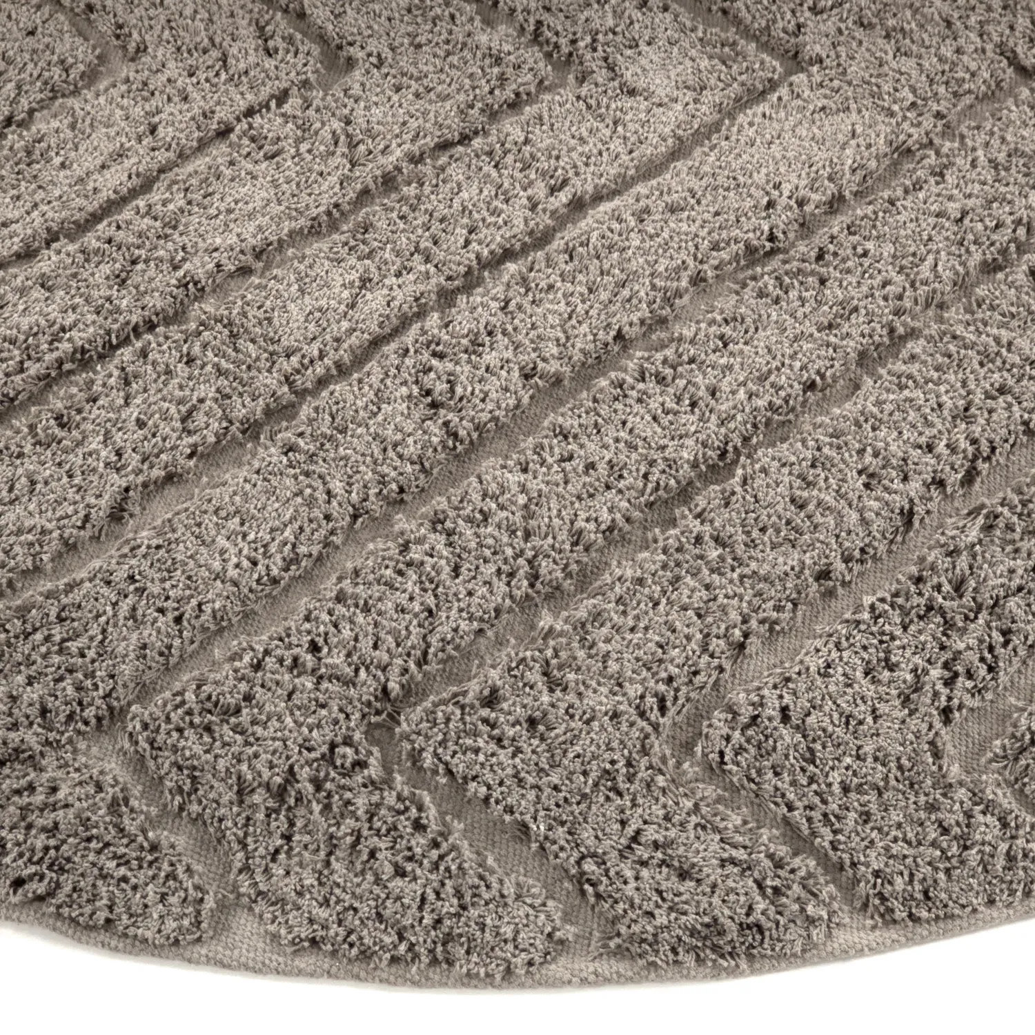 Round rug - Conara Natural Cotton Shaggy (taupe)