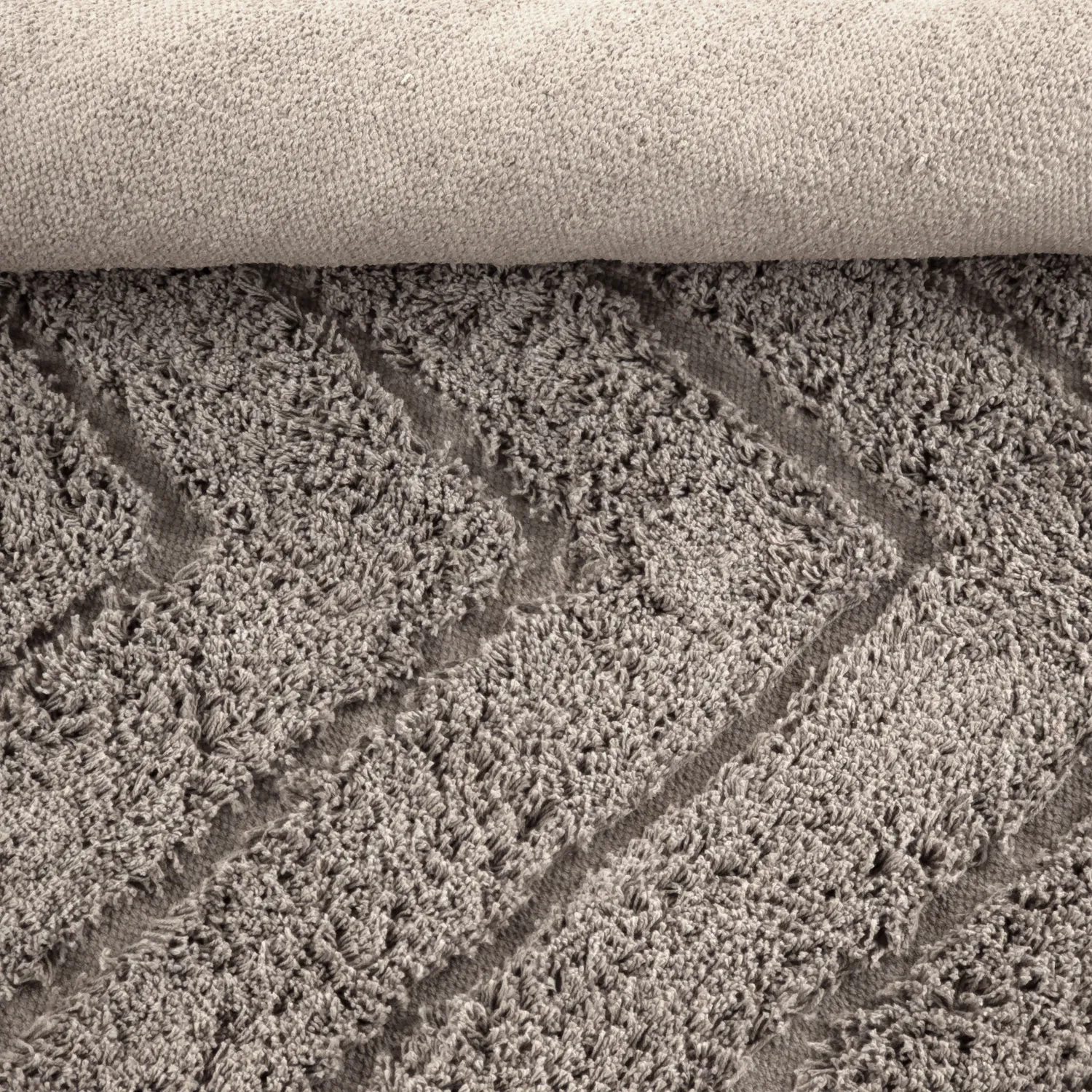 Round rug - Conara Natural Cotton Shaggy (taupe)