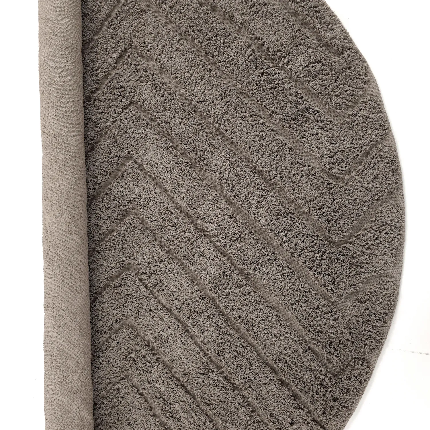 Round rug - Conara Natural Cotton Shaggy (taupe)
