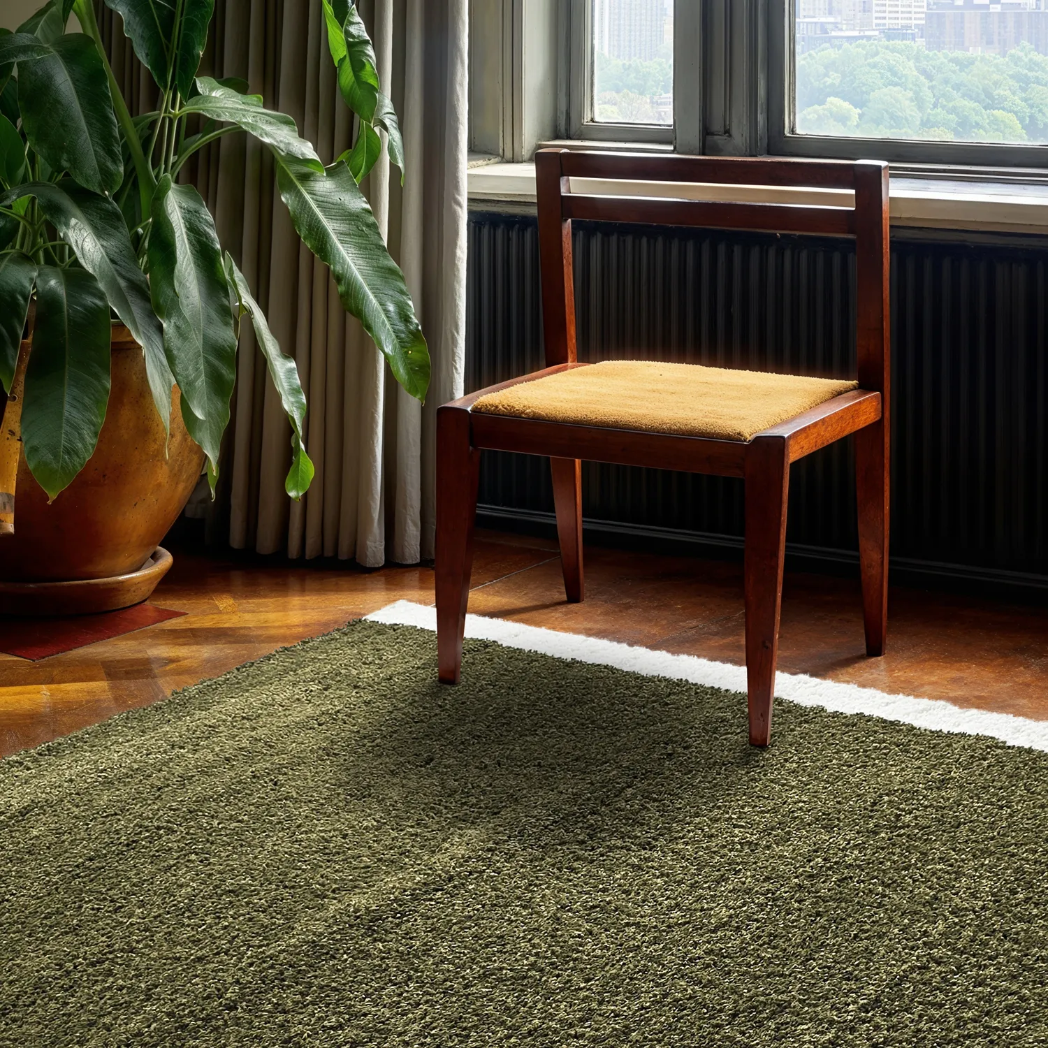 Shaggy rugs - Conques (green/white)