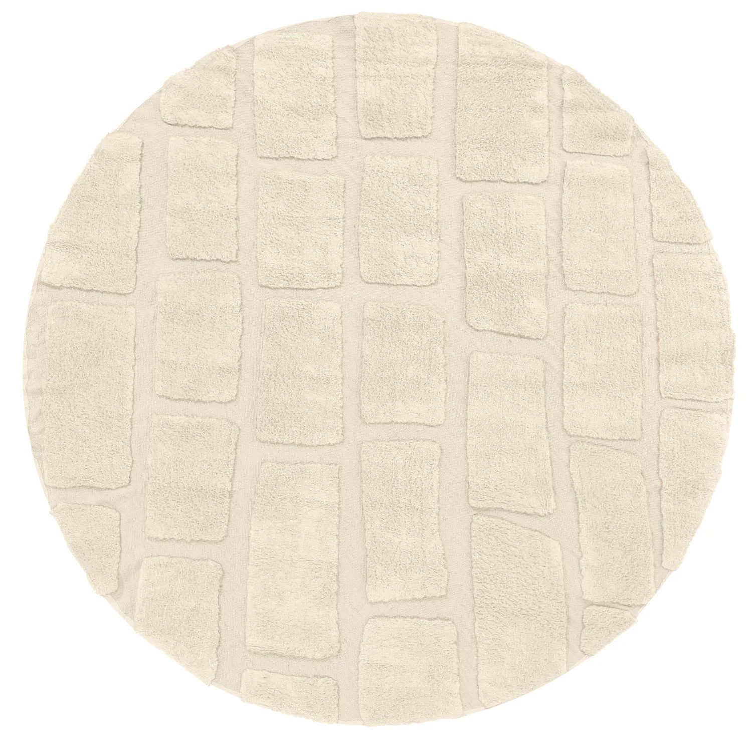 Round rug - Cyrus Natural Cotton Shaggy (beige)
