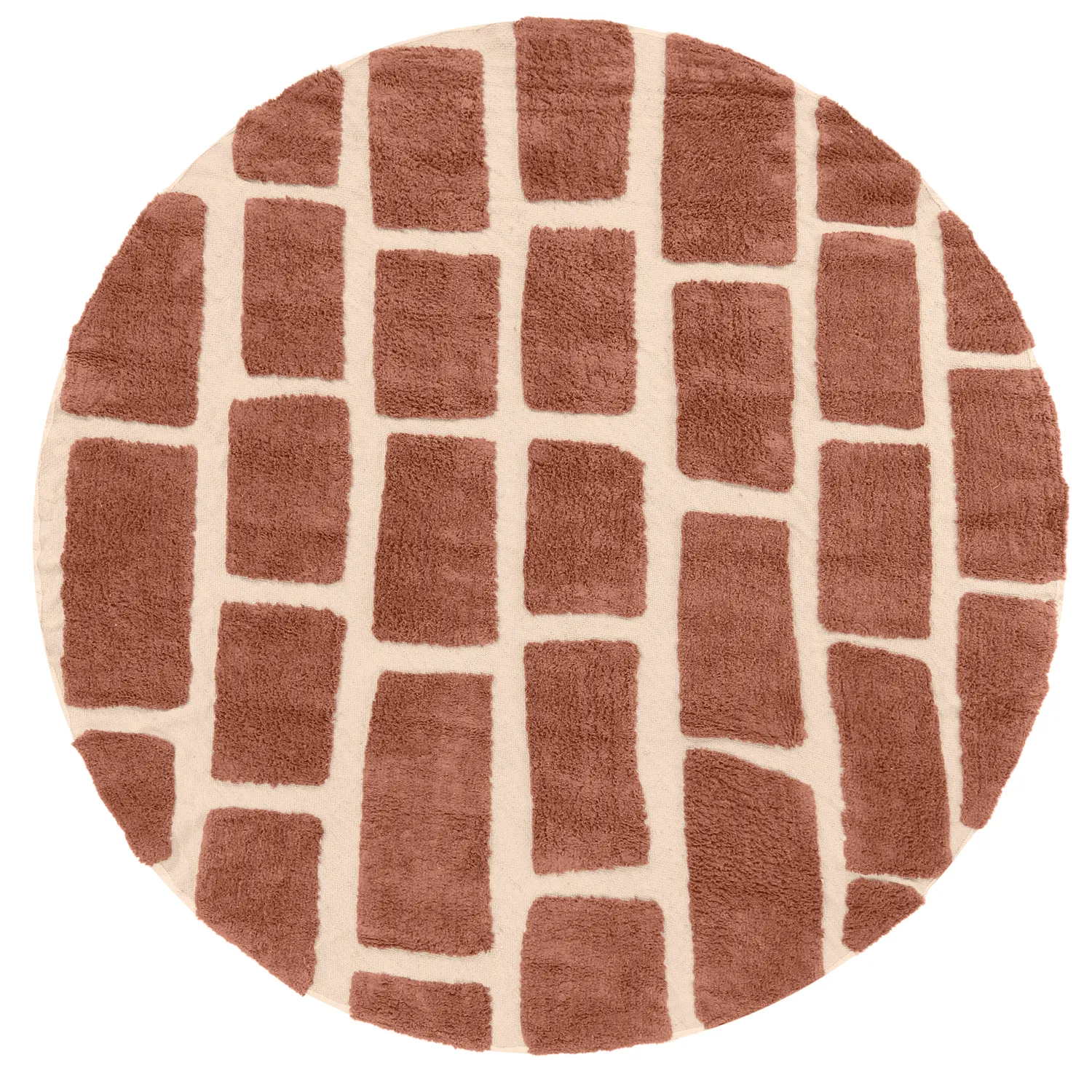 Round rug - Cyrus Natural Cotton Shaggy (brown)