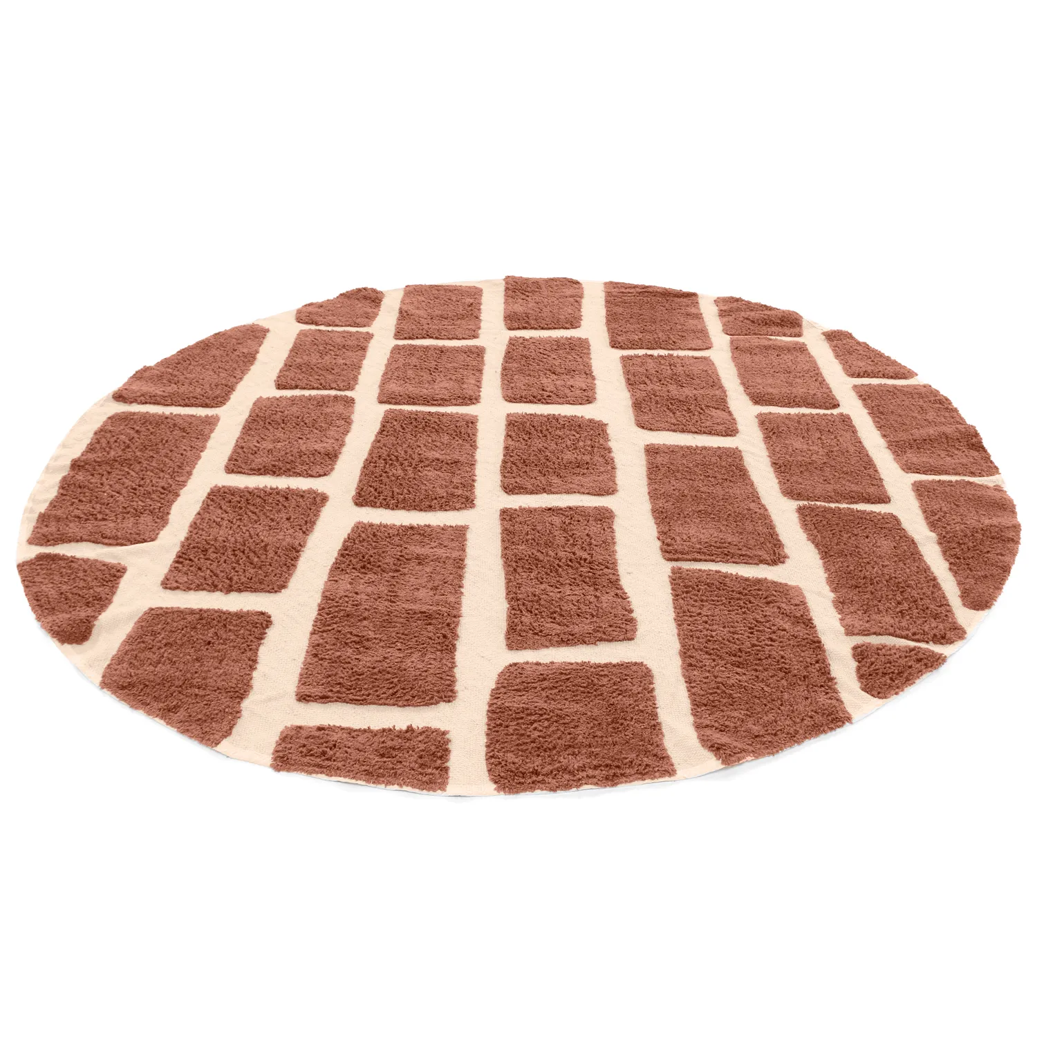 Round rug - Cyrus Natural Cotton Shaggy (brown)