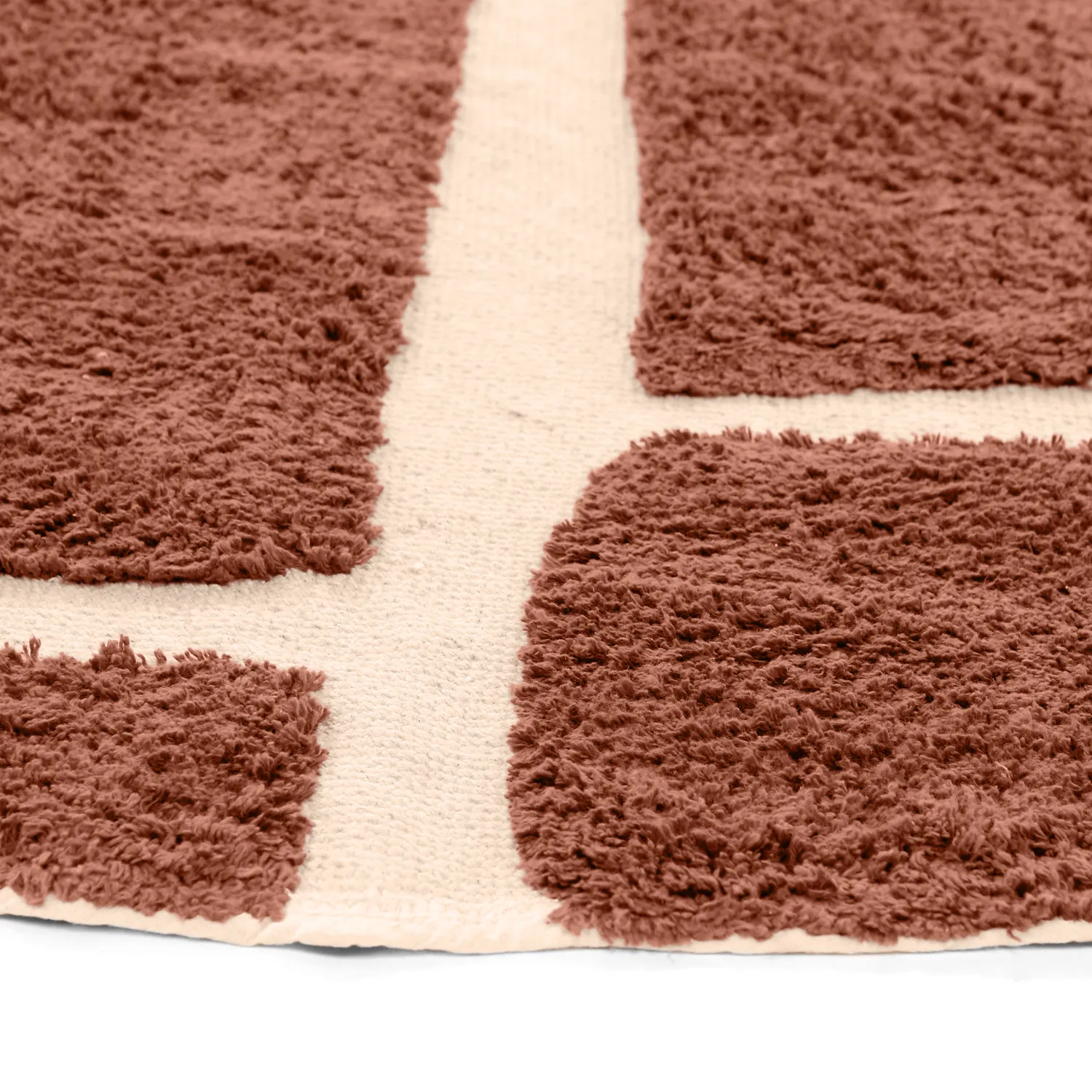 Round rug - Cyrus Natural Cotton Shaggy (brown)