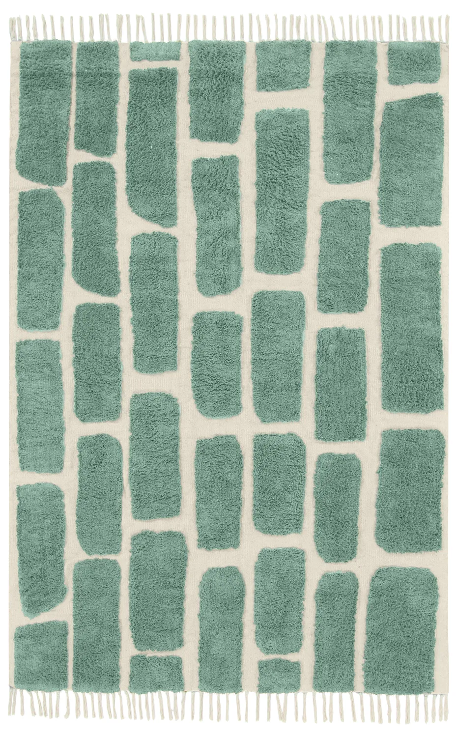 Shaggy rugs - Cyrus Natural Cotton Shaggy (green)